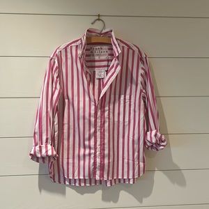 Frank & Eileen NWT Pink Stripped Shirt.  100% Woven Italian Cotton.